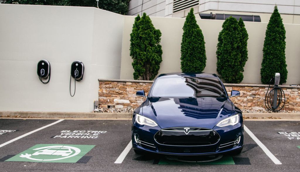 Tesla charging garden