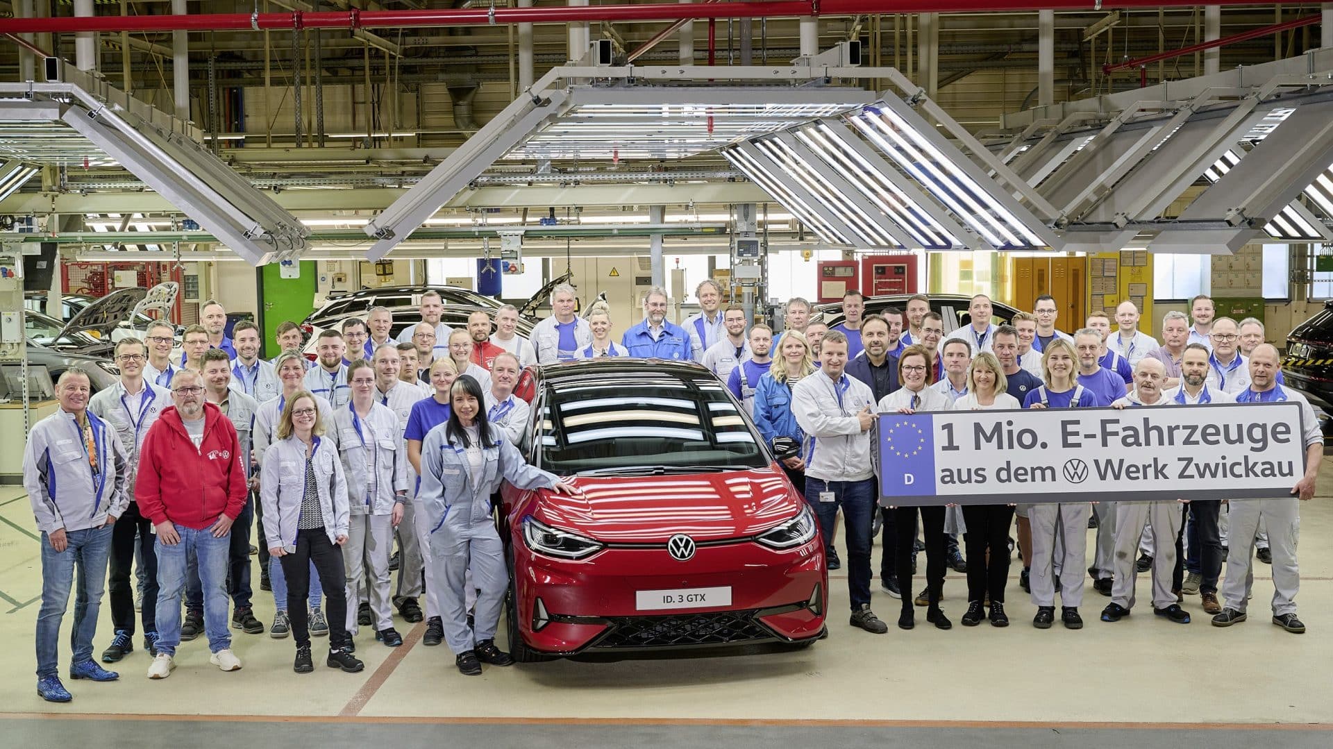 Ένα εκατομμύριο ηλεκτρικά οχήματα έχουν κατασκευααστεί από τη Volkswagen στο εργοστάσιο της Zwickau