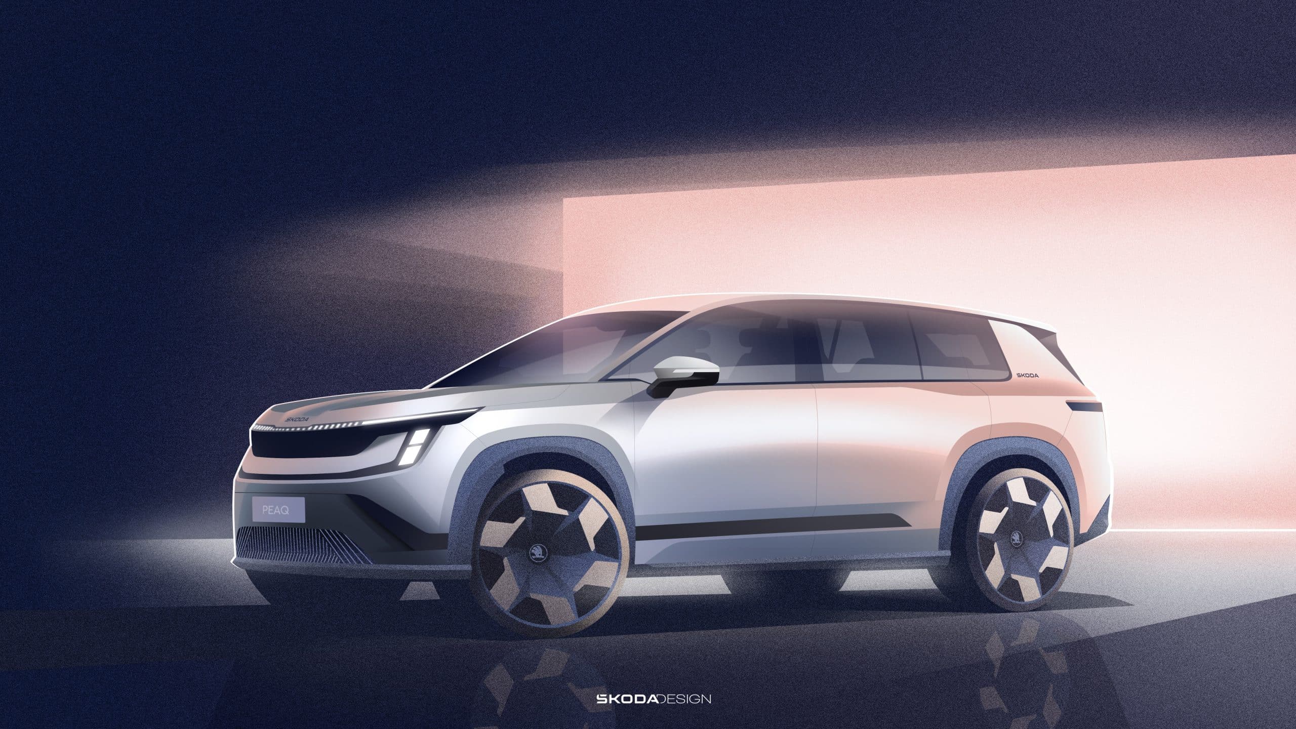 Η Skoda παρουσιάζει τα εξωτερικά σκίτσα του νέου, αμιγώς ηλεκτρικού επταθέσιου Peaq